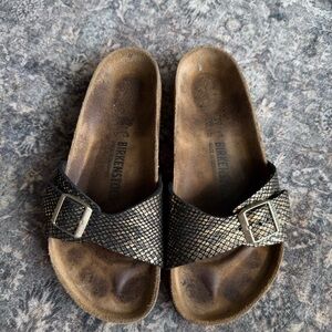 Birkenstock Madrid Shiny Python Black